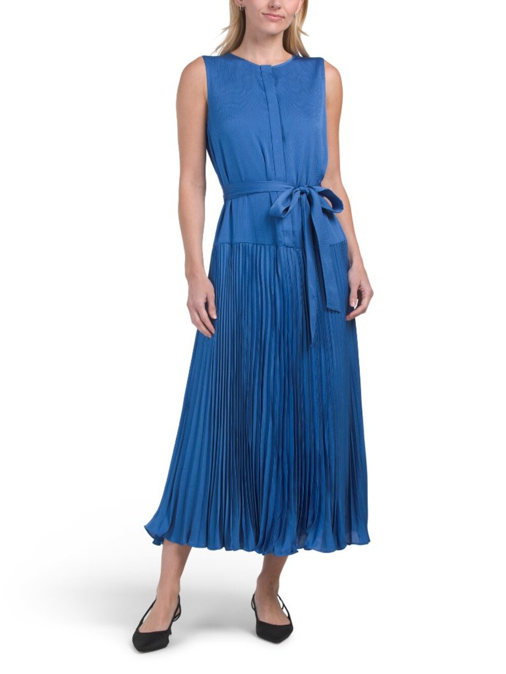 KOBI HALPERIN Maxxy Belted Pleated Maxi Dress